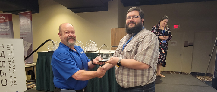 From left: Dana Hennis, P.E., S.E., CFSEI Vice Chair, Brian Skupien, R.A. Smith, Inc.