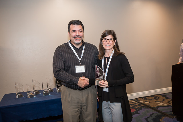 Photo left to right: Paul Dalia, P.E., Chair, CFSEI Photo left to right: Paul Dalia, P.E., Chair, CFSEI Executive Committee; Sheri Carter, Radius Track Corporation