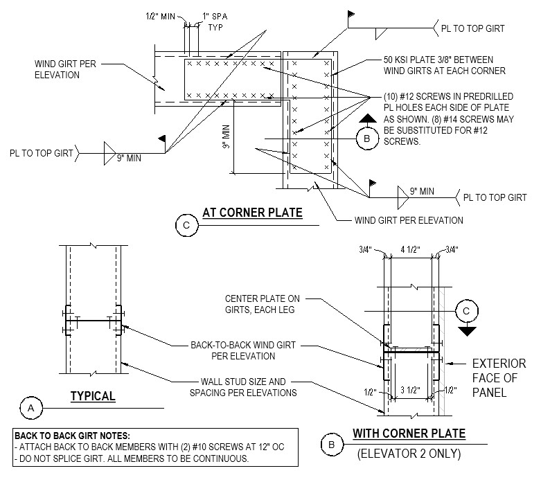 Elevator Corner Detail – Courtesy of Martin/Martin, Inc.