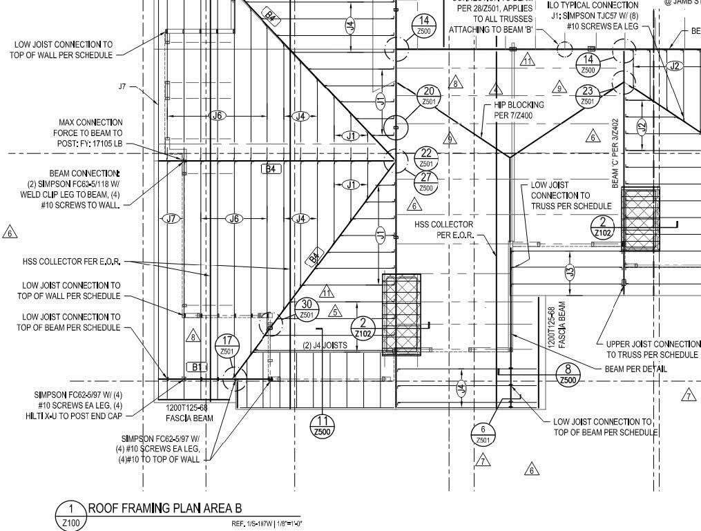Figure 3: McClure roof framing plan