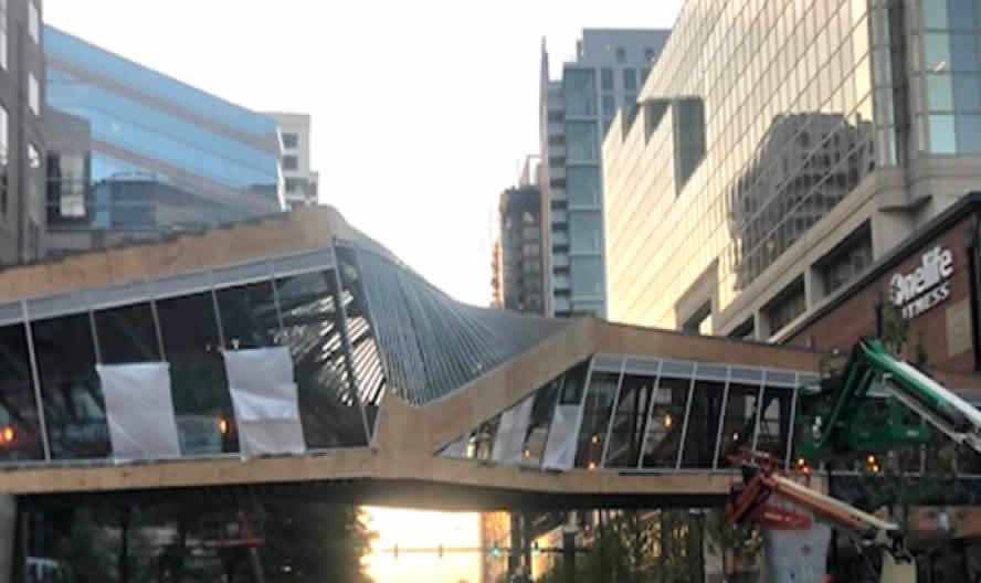 East Elevation of Ballston  Quarter Pedestrian Walkway. Photo courtesy of ADTEK Engineers, Inc.