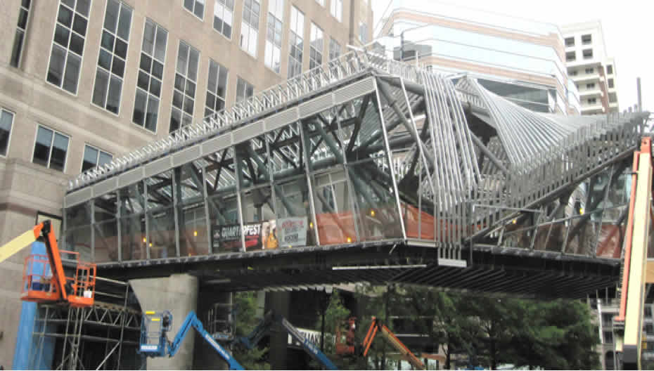 West Elevation of Ballston  Quarter Pedestrian Walkway. Photo courtesy of ADTEK Engineers, Inc.