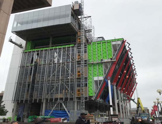 Exterior picture of Spy Museum (North West Elevation) during construction – Photo courtesy of ADTEK Engineers, Inc. 