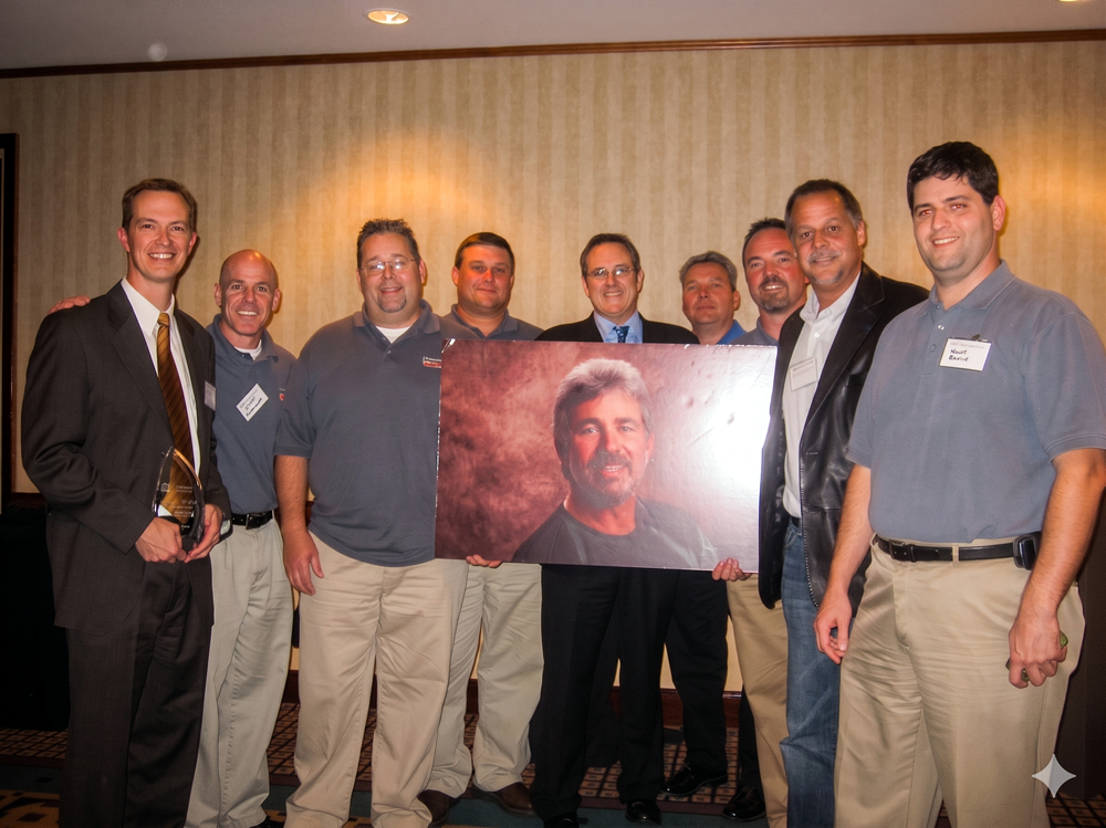 Jeff Ellis, P.E., S.E. - 2008 Distinguished Service recepient with Simpson Strong-Tie colleagues and a tribute to Art Linn who was a beloved colleague and a significant industry contributor who passed away a few weeks before the Event.