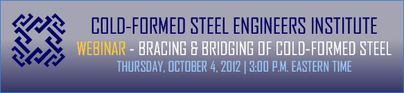 BRACING & BRIDGING OF COLD-FORMED STEEL WEBINAR